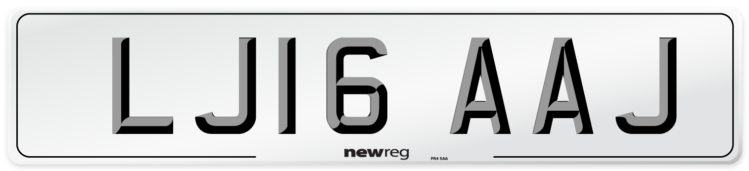 LJ16 AAJ Number Plate from New Reg